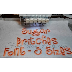 Sugar Britches Embroidery Font - 5 sizes