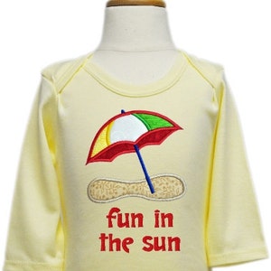 Beach Umbrella Applique Summer Applique Vacation