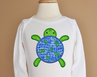 Swirly Sea Turtle Applique Machine Embroidery