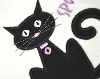 Spooky Halloween Cat Applique - Machine Embroidery 4 sizes