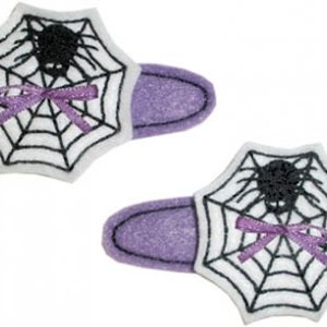 Fun Felts Spider Web Barrette Snap Clip Covers Hair Barrette