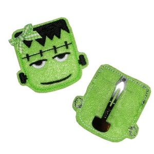 Fun Felts Halloween Frankie Frankenstein Barette Snap Clip Covers