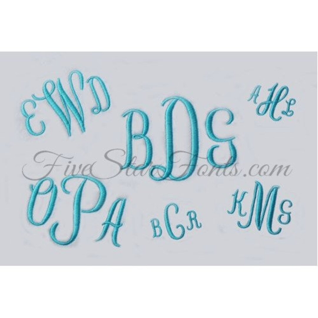 Grace 3 Letter Monogram Font 8 Sizes - Etsy