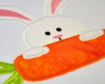 Easter Bunny Carrot Peek Applique