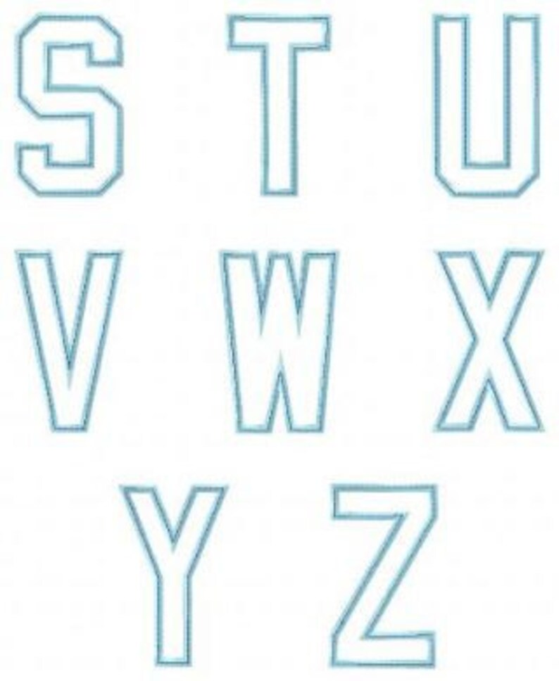 Sports Jersey Applique Font 4 sizes Etsy