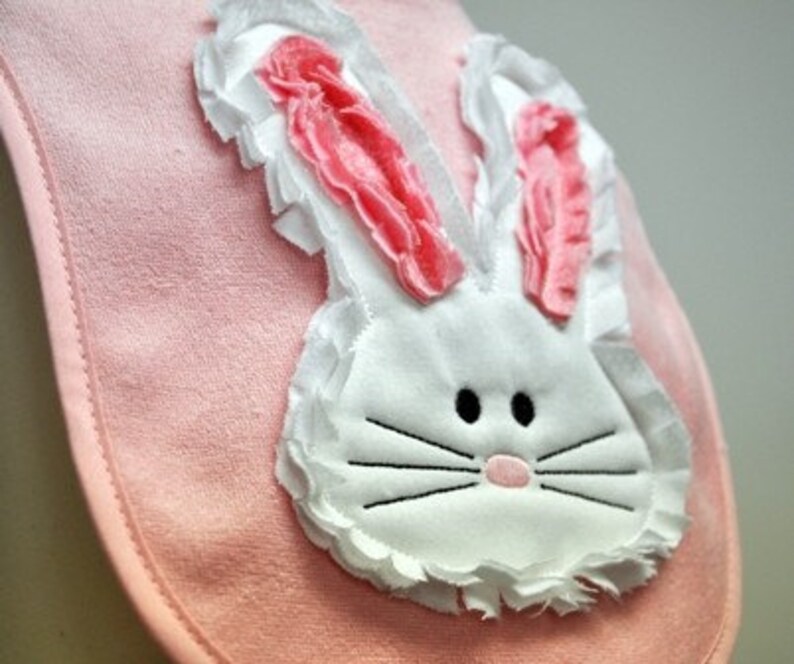 Raggy Easter Bunny Applique Machine Embroidery Design image 3