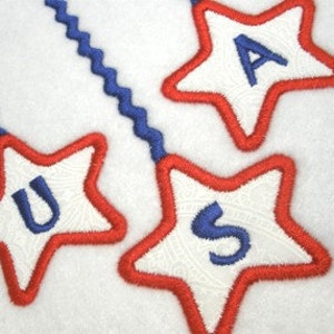 4th of July Ric Rac USA Applique