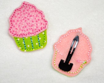Fun Felts Cupcake Barette Snap Clip Covers ITH In the Hoop