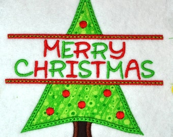 Split Christmas Tree Applique