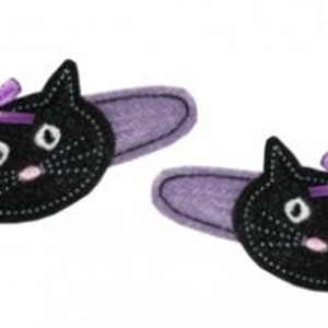 Fun Felts Kitty Cat Barette Snap Clip Covers