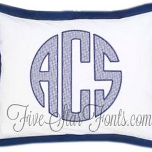 Circle Monogram Font Quick Stitch Machine Embroidery Monograms