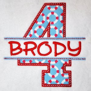 Split Sports Numbers Applique