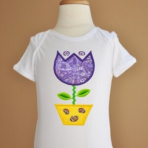 Ric Rac Tulip Applique Machine Embroidery Design Spring