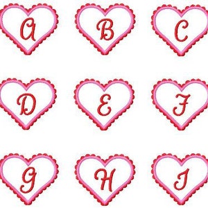 Scallop Heart Applique Monogram 3 sizes image 3