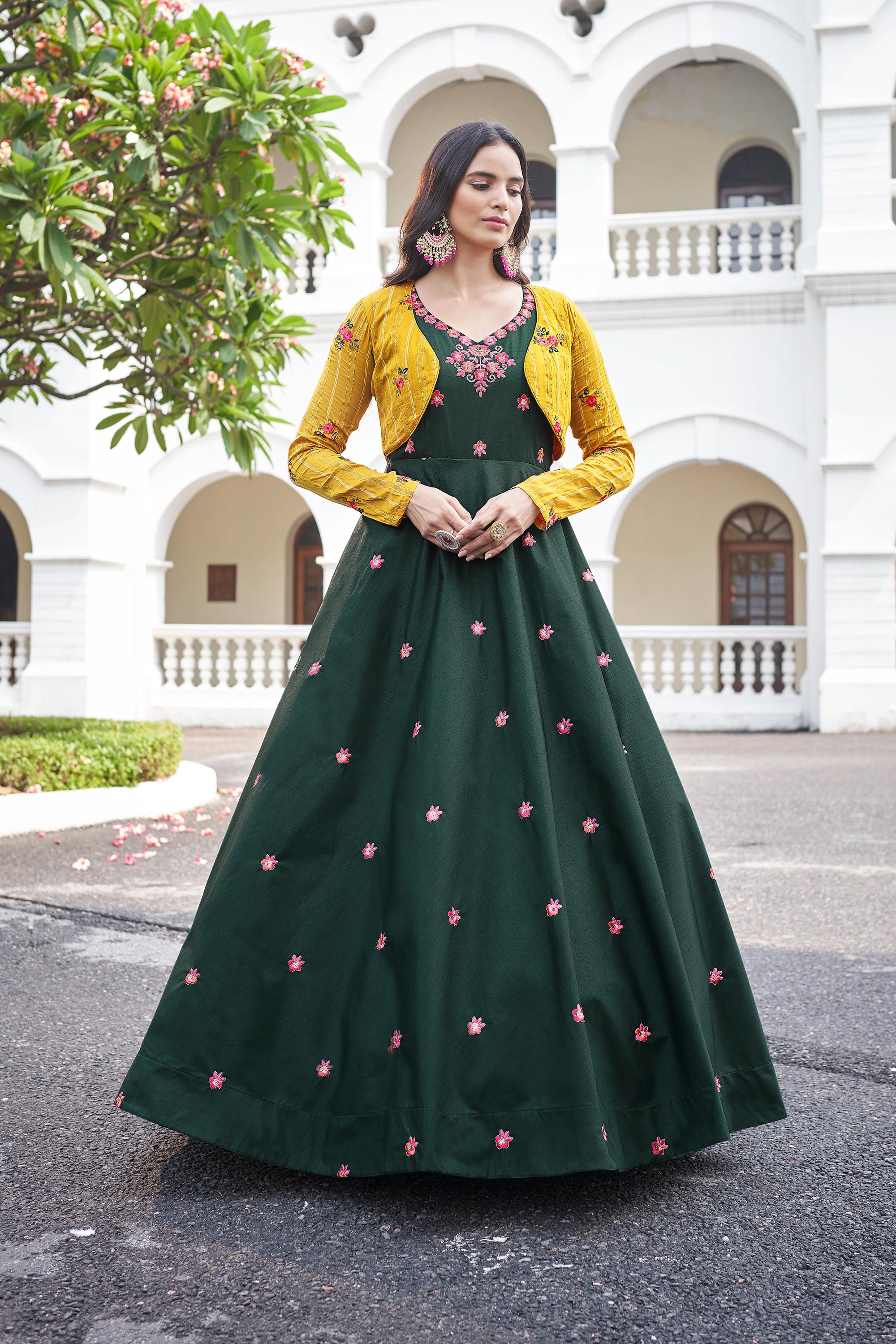 Anarkali Gown With Jacket - Etsy