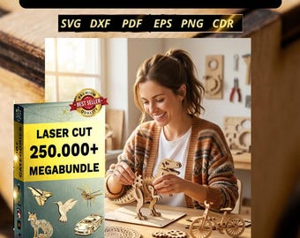 Pacote Mega com 250.000 Arquivos de Corte a Laser - Inclui Licença Comercial | Pacote Mega de 100GB