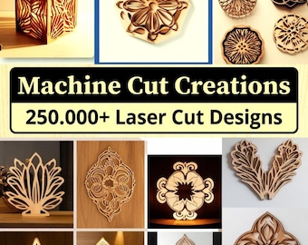 250,000 Laser Cut Files Bundle | Svg Dxf PDF Ai Eps Png | Laser Cut Designs Bundle