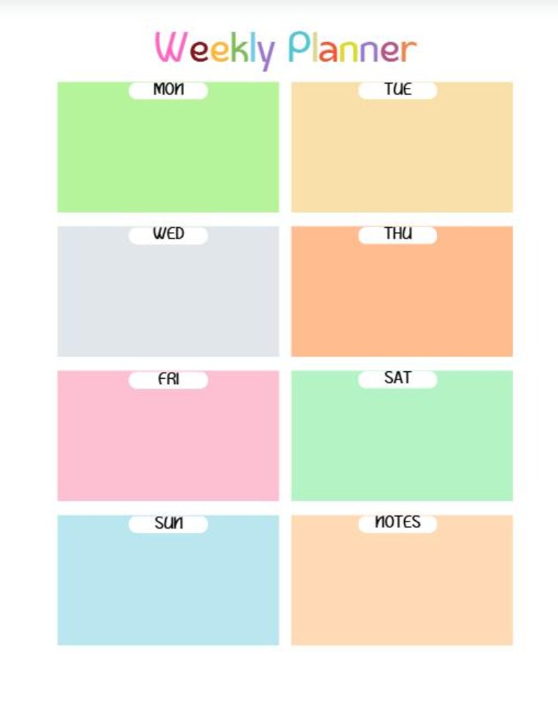 Kids Planner | Digital Planner | Kids Daily Planner | Printable Kids ...