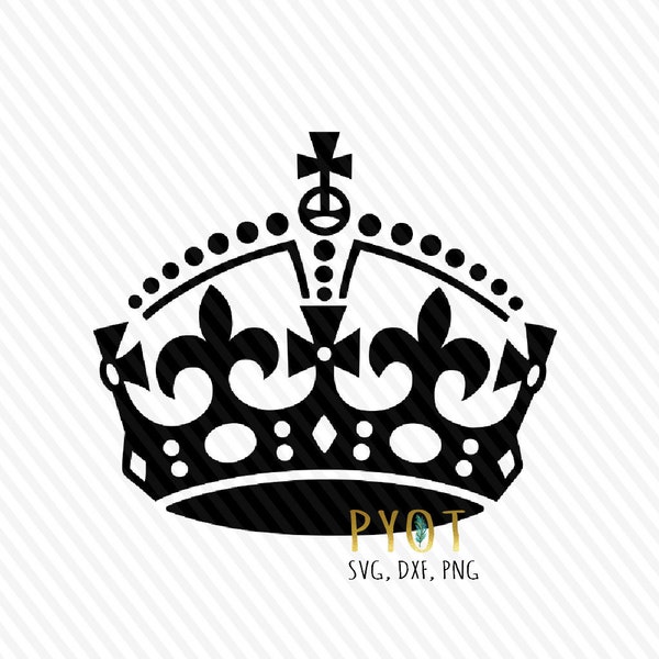 Crown Keep Calm Look SVG, DXF, PNG