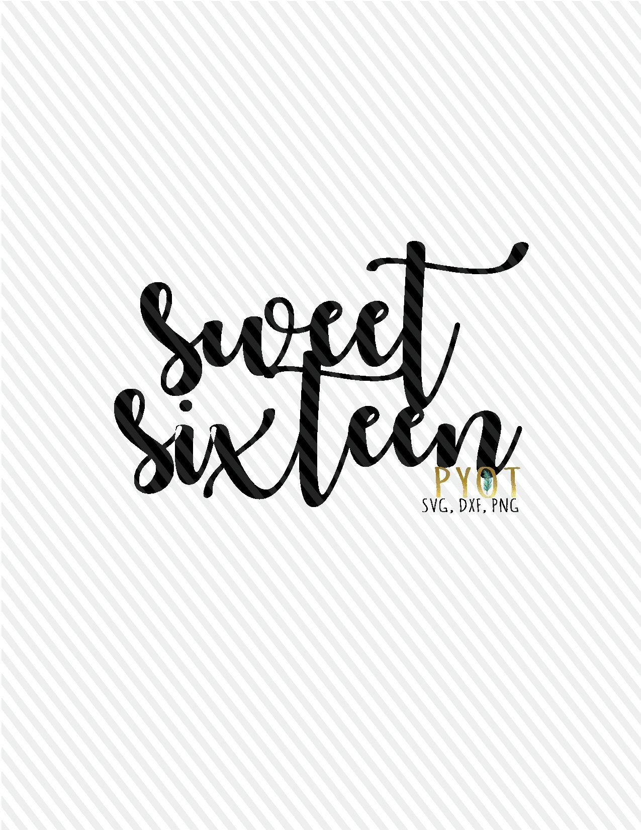 Download Sweet Sixteen SVG DXF PNG | Etsy