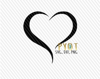 Heart Outline SVG, DXF, PNG