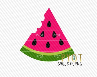 Watermelon Split Monogram Instant Digital Download Svg, Png, Dxf, and ...