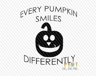 Every Pumpkin Smiles Differently Cleft Lip Awareness SVG, DXF, PNG