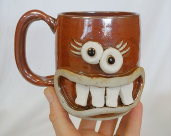 Barbara, the Nelson UgChug Mug. Frazzled Mom Coffee Cup. Microwave and Dishwasher Safe Stoneware Pottery Mug. Completely Handmade