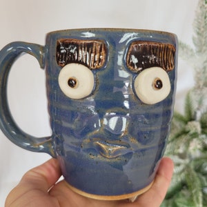 Nelson Studio Ug Chug Face Mug. Funny Coffee Cups and Mugs. Traditional Southern Folk Pottery. Functional Art. Funny Gifts for Coffee Lovers image 2