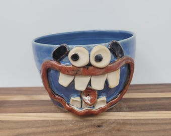 Cereal Bowl | Stoneware Pottery | Funny Breakfast Bowl | Popcorn Ice Cream Snack Bowls