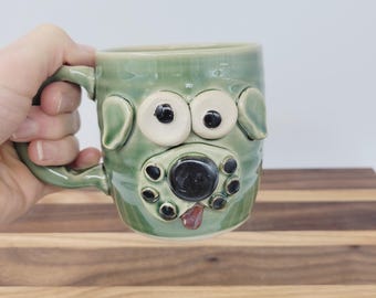 PJ Pugglesworth Mug | Stoneware Ug Chug, 10-12 oz Dog Lover Coffee Cup