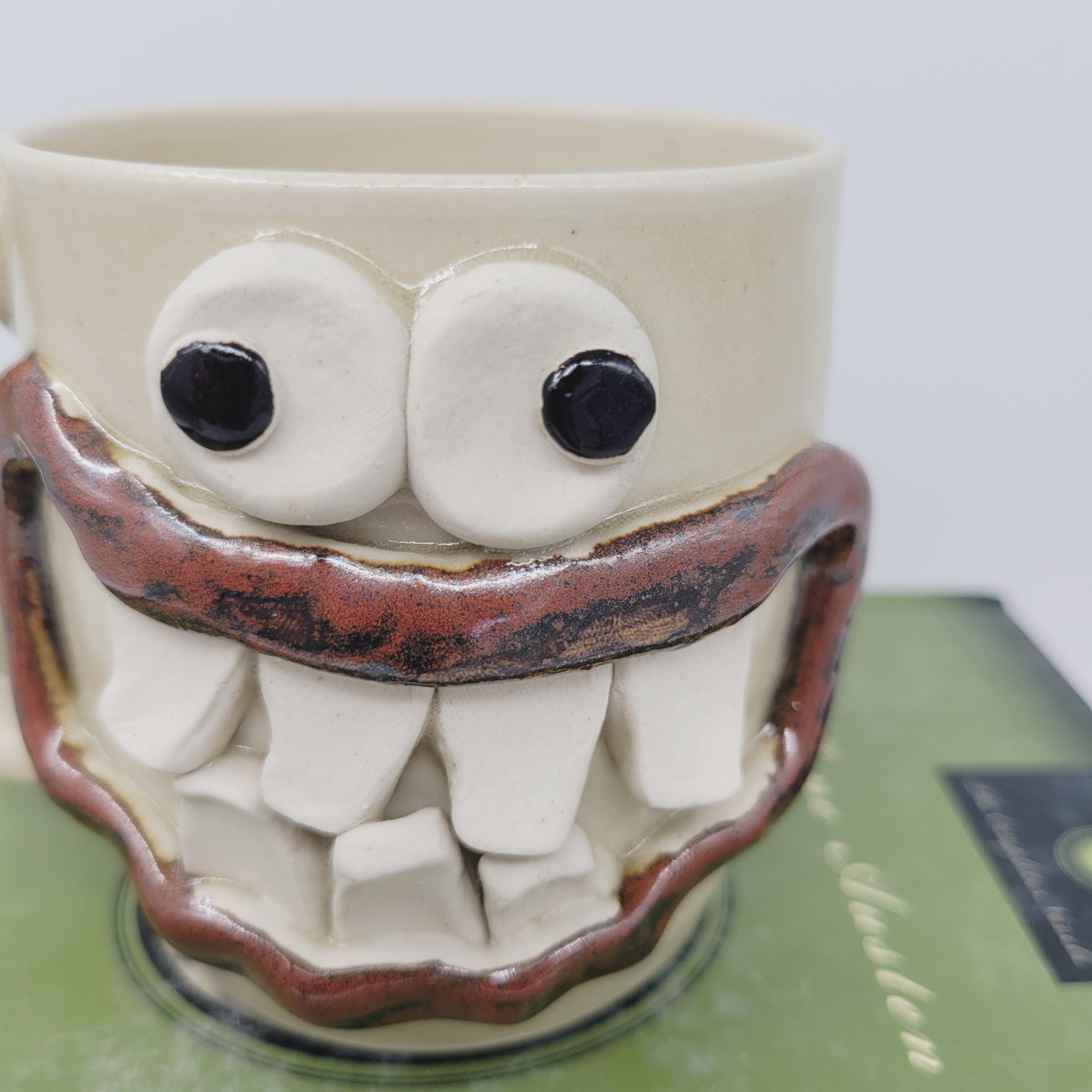 Funny Coffee Cup | Handmade Pottery Face Mug | Getting Older Man Gift | Handmade Ceramic Stoneware