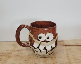 Spicy Food Hot Sauce Lover Coffee Cup. Medium 12 Ounces. JIMBO. Funny Face Mug Red. Nelson Studio Ug Chug Pottery. Gifts for Dads Fathers