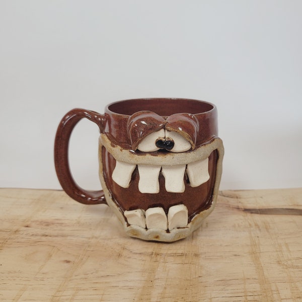 New. ITS ALL GOOD. Bob Ug Chug Face Mug. Nelson Studio Pottery Coffee Cups Mugs. Medium 16 Oz Handmade Ceramic Stoneware. Funny Face Mugs.