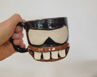 NEW Super Cool Guy Sunglasses Coffee Cup. Chocolate Black Hot Tea Mug Trendy Man. Hilarious Coffee Beer Drinker Gifts for Him. Nelson Studio