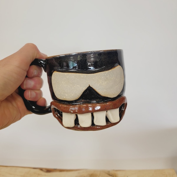 NEW Super Cool Guy Sunglasses Coffee Cup. Chocolate Black Hot Tea Mug Trendy Man. Hilarious Coffee Beer Drinker Gifts for Him. Nelson Studio