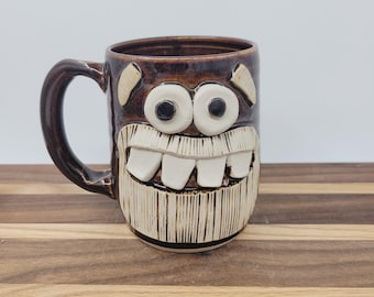 Rugged Man Huge Beard Face Mug | Funny Guy Coffee Cup