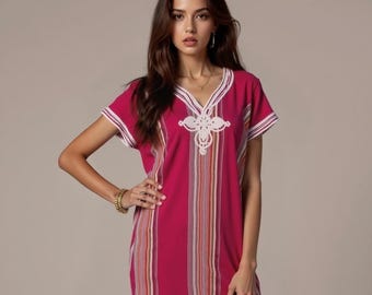 Marokkanisches Kleid für Frauen - Marrakesch Gandoura - Leichtes, bescheidenes Sommerkleid - Resort-Strandkleid