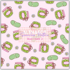 Pickles Seamless Pattern, retro summer fabric design for sublimation
