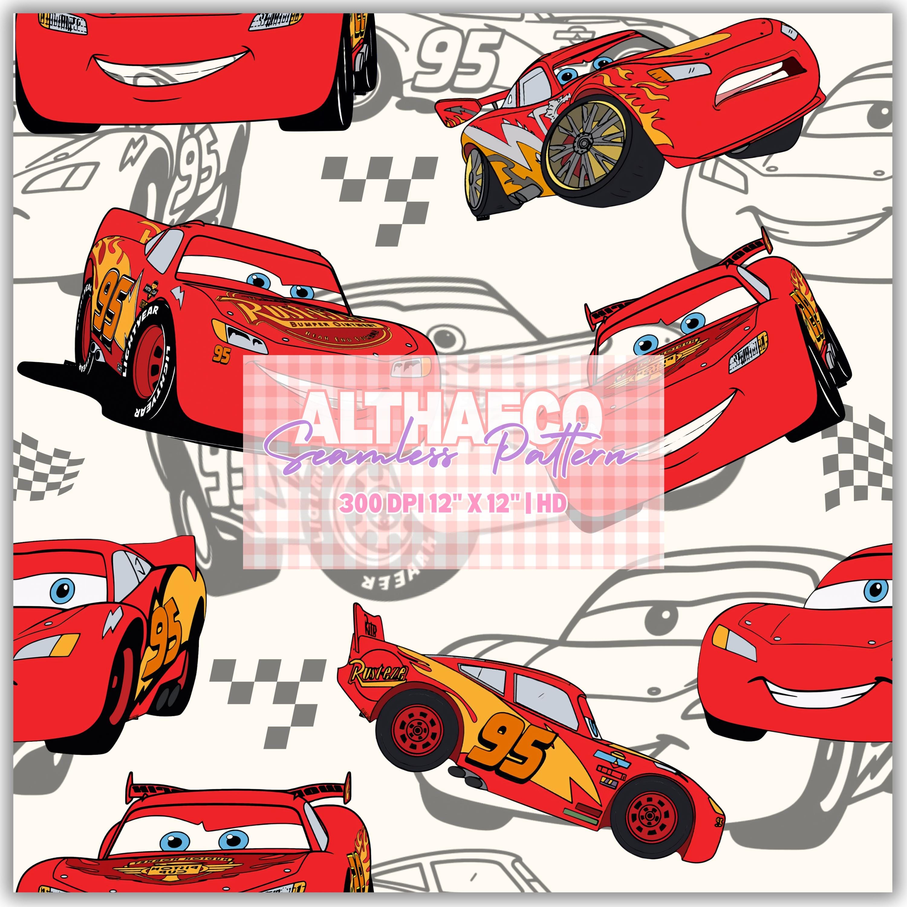 Disney Cars Seem Less Pattern Cartoon Cars Seamless Pattern: Digital Download - Etsy