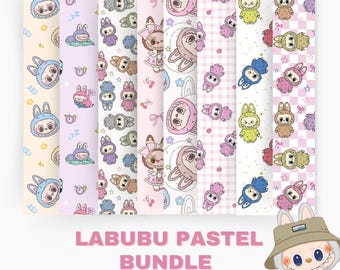 Labubuパターン、LabubuシームレスパターンLabubu、かわいい