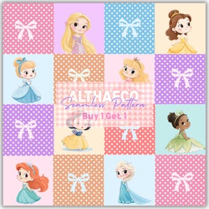 Carta digitale con motivo a quadretti stile principessa e fiocchi retrò rosa (download digitale)