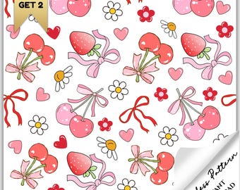 Naadloze aardbeistrikpatroon, direct downloaden