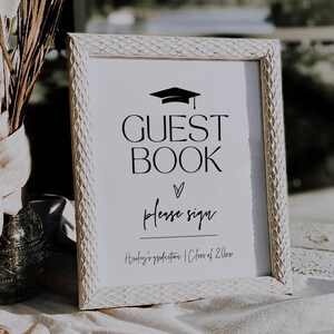 Guestbook Graduation Printable Sign, Graduation Guestbook Editable Grad Sign, Modern Guestbook Grad Table Sign, Grad Party Decor, Grad Signs