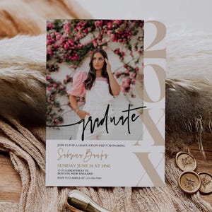 Editable Senior College Grad Invitation, Graduation Invite, Grad Announcement, Grad Party Invite, Graduation Invitation, Graduation Template