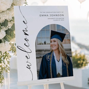 Graduation Welcome Sign 2025, Modern Grad Sign, Grad Party Decor, Graduation Banner, Graduation Party Decorations, Graduation Party 2025