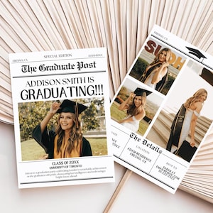 Anuncio de graduación 2025, invitación a la graduación, invitación a la fiesta de graduación, invitación a la graduación, fiesta de graduación 2025, periódico de último año de secundaria