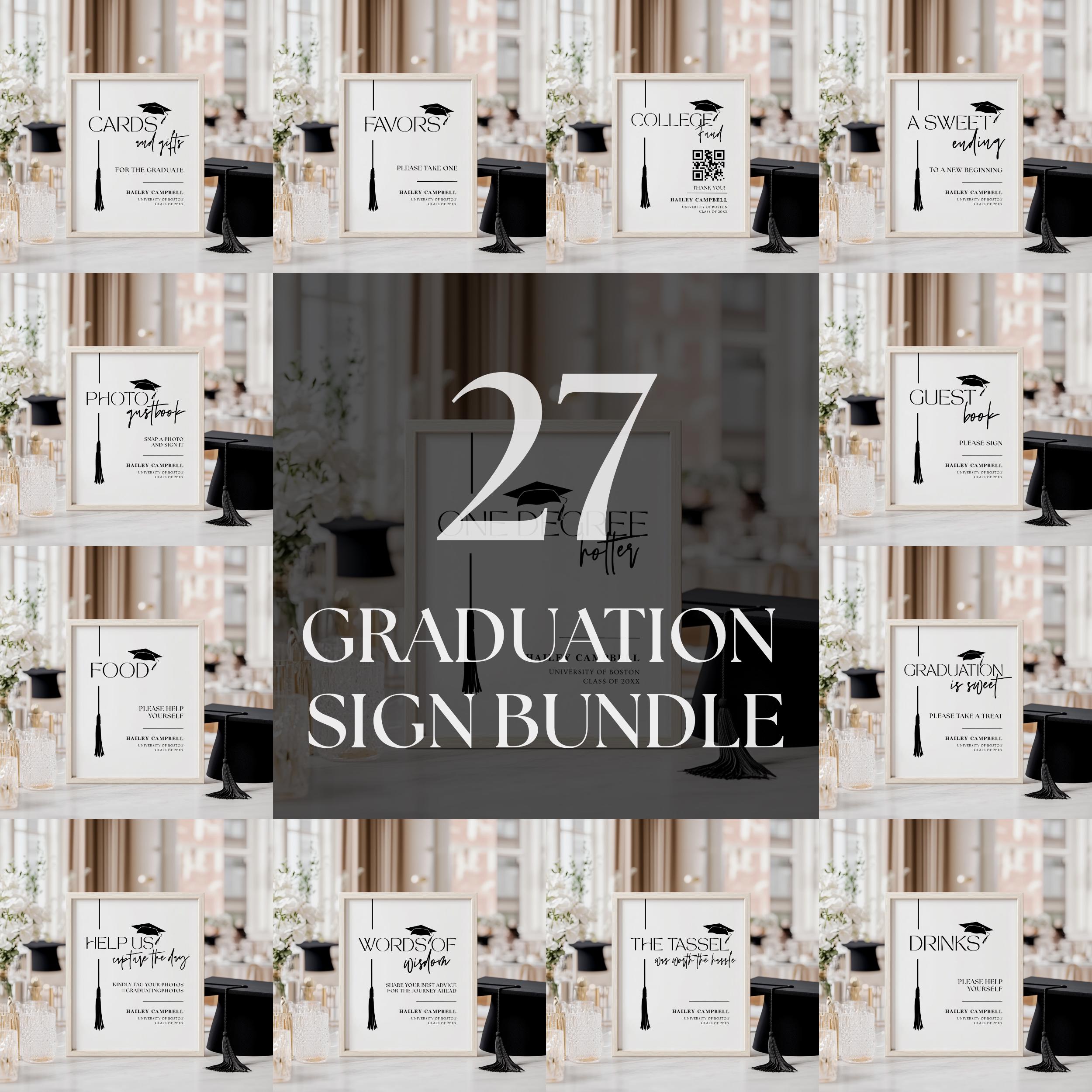 3d Grad Signs Grad Party Decor Sign Bundle, Graduation Party Sign Bundle, Graduation ...