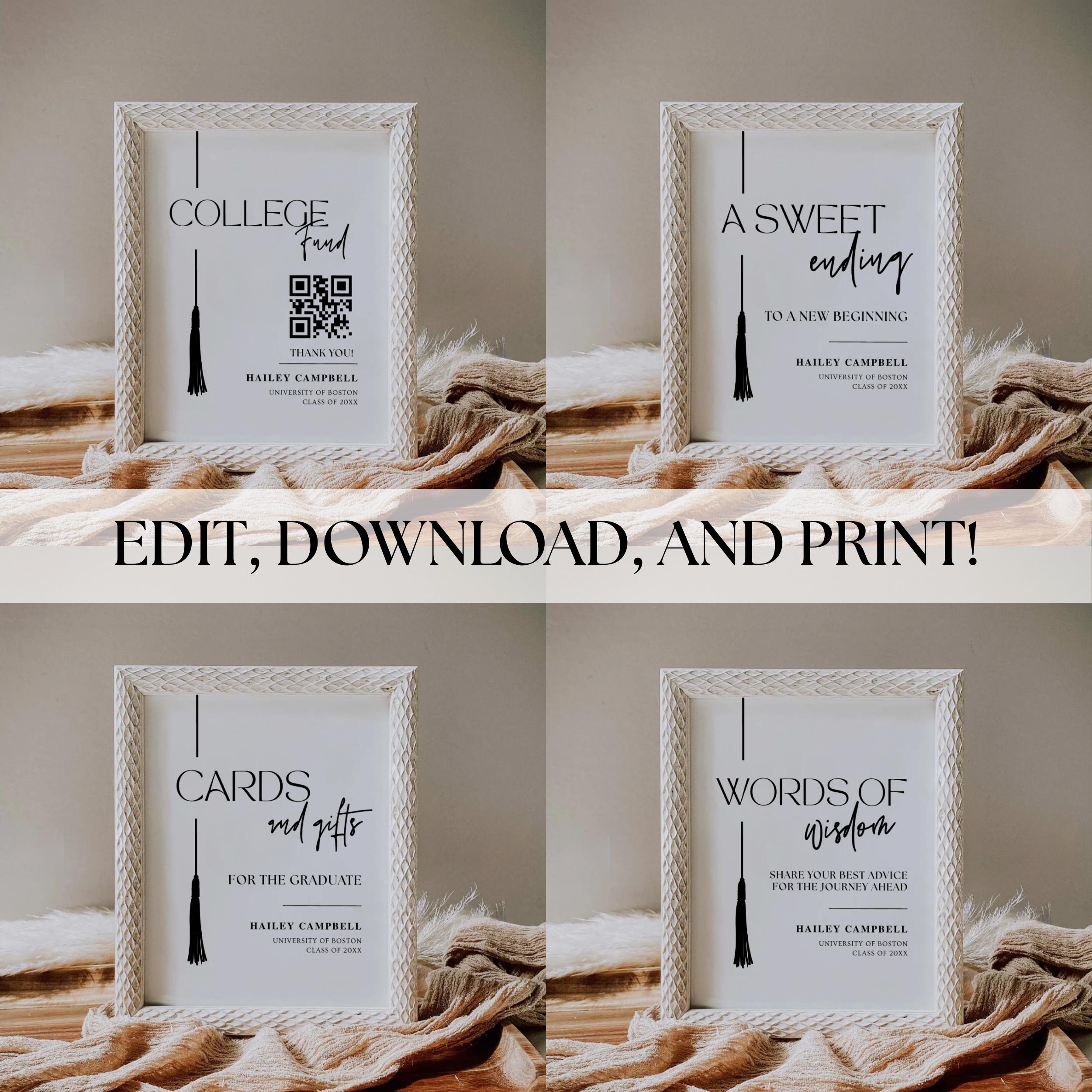 Graduation Signs Unity 27 Graduation Signs, Grad Party Sign Bundle, Editable Grad Signs ...