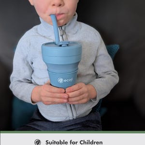 Vaso plegable apto para niños: 12 oz, irrompible y portátil, perfecto para loncheras, escuela, viajes, sin BPA y a prueba de fugas